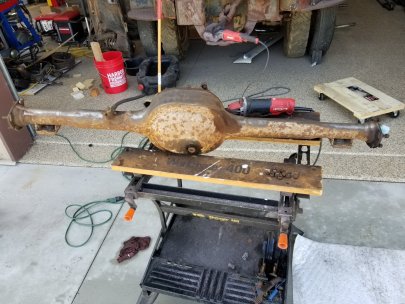 66 Mustang Rear Axle Removed